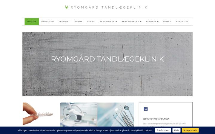 Captură de ecran a ryomgaardtandlaegeklinik.dk