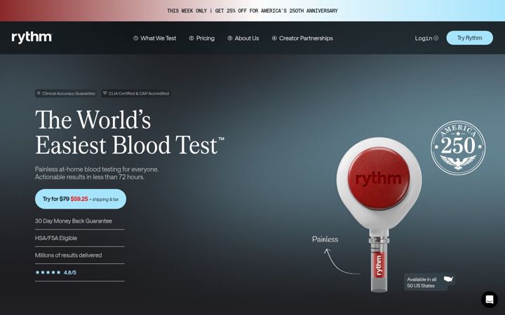 Screenshot of rythmhealth.com