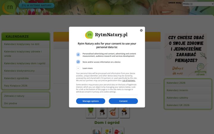 Screenshot ta' rytmnatury.pl