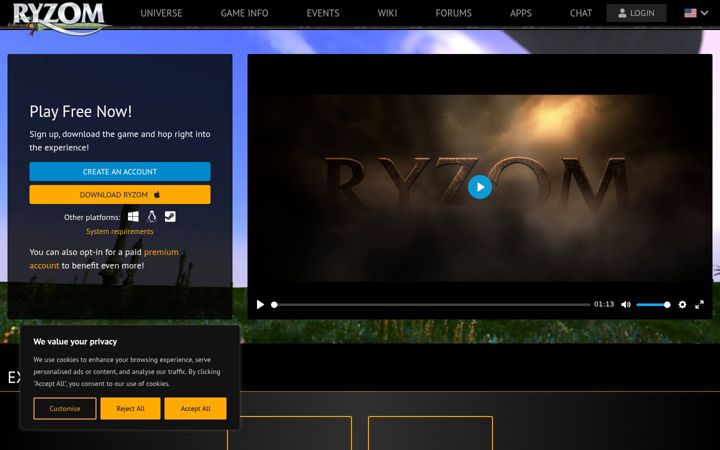 Captura de pantalla de ryzom.com