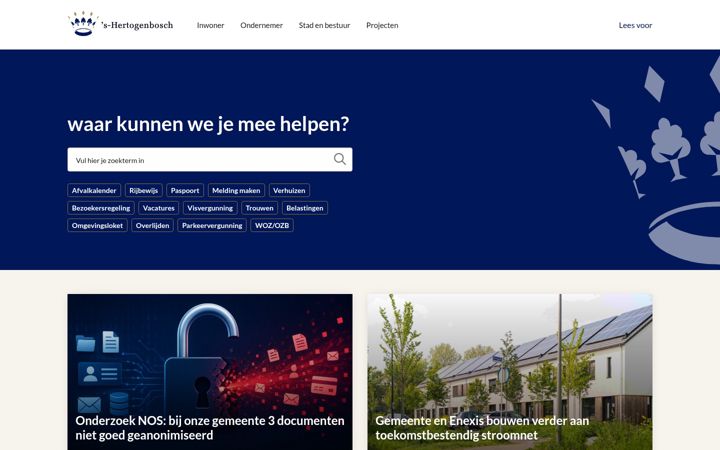 Screenshot stránky s-hertogenbosch.nl