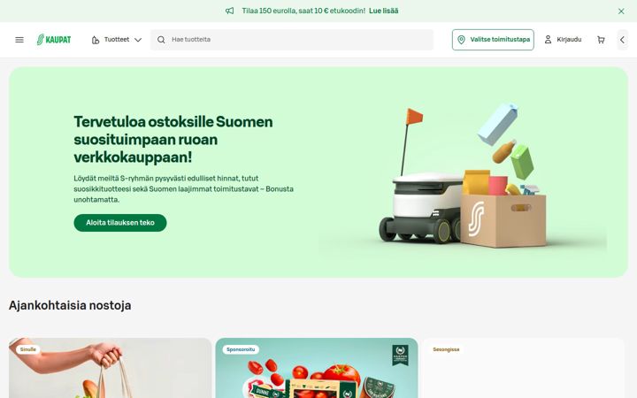 Screenshot of s-kaupat.fi