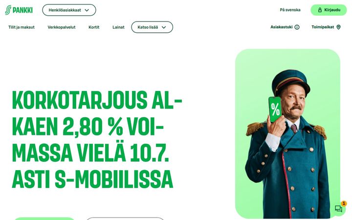Screenshot of s-pankki.fi