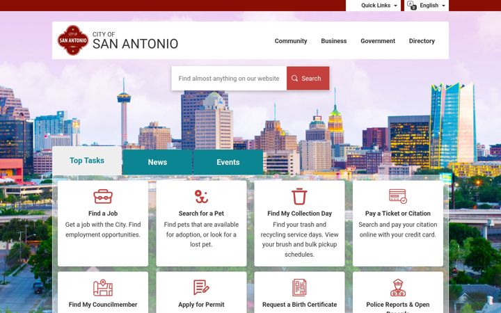 Screenshot of sa.gov