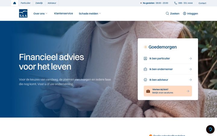 Screenshot του saa.nl