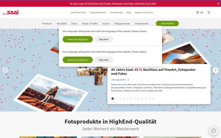 Screenshot of saal-digital.de