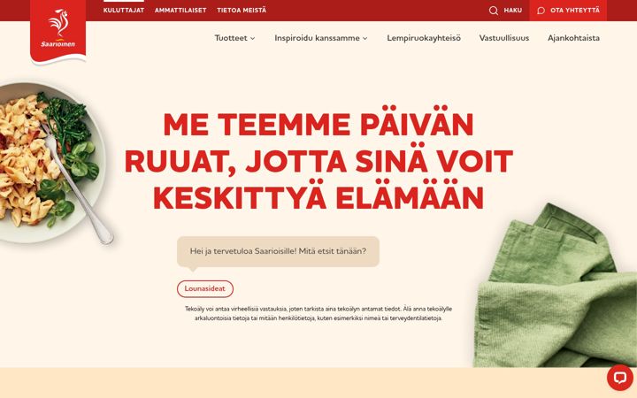 Screenshot of saarioinen.fi