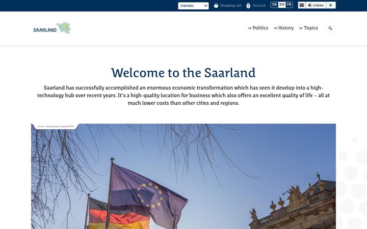 Ekrānuzņēmums no saarland.de
