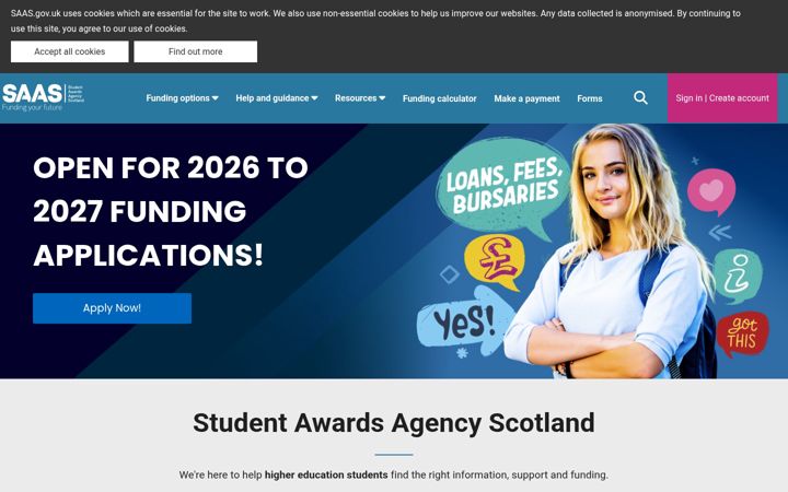 Screenshot of saas.gov.uk