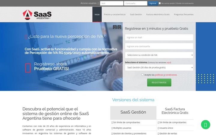 Screenshot of saasargentina.com