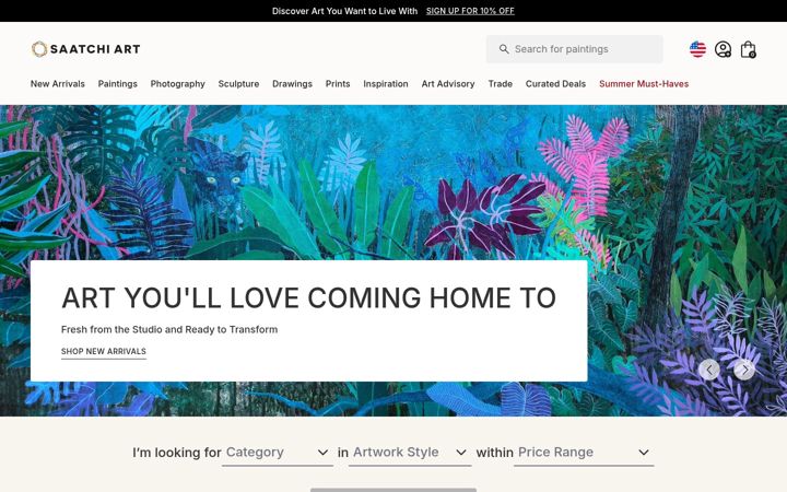 Screenshot ta' saatchiart.com
