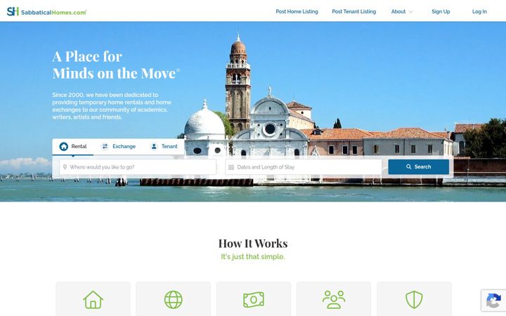 Screenshot von sabbaticalhomes.com