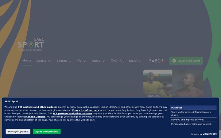 Screenshot of sabcsport.com
