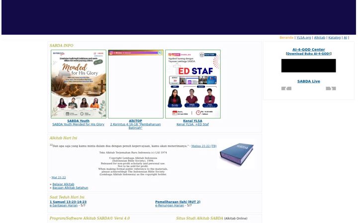 Screenshot von sabda.org