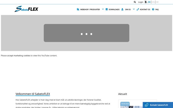 Screenshot of sabetoflex.dk