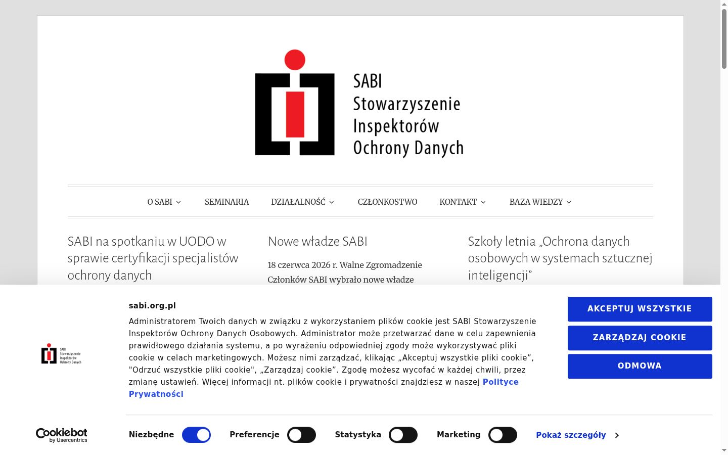 Snimka zaslona bannera za privolu prikazanog prije bilo kakve interakcije