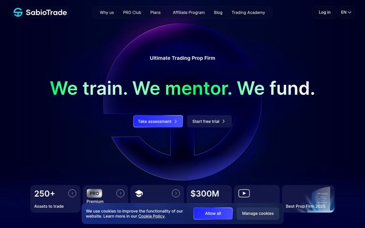 Screenshot of sabiotrade.com