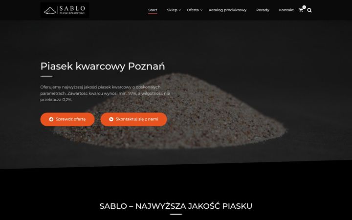 Posnetek zaslona sablo-piaski.pl