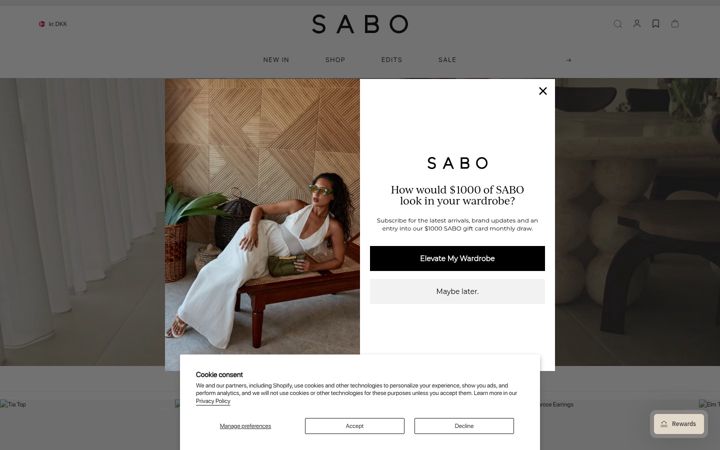Screenshot of saboskirt.com
