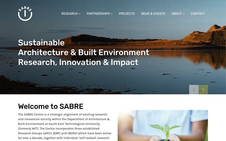 Screenshot of sabre-centre.ie