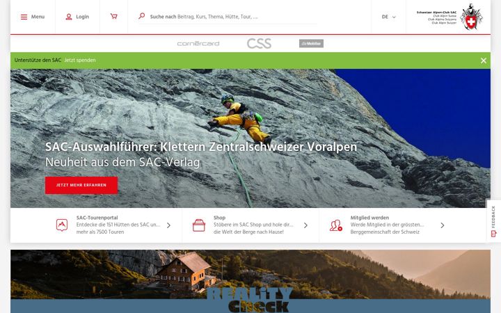 Screenshot of sac-cas.ch