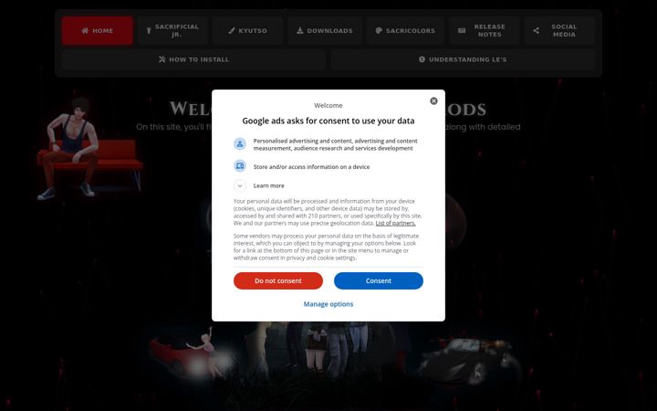 Screenshot of sacrificialmods.com