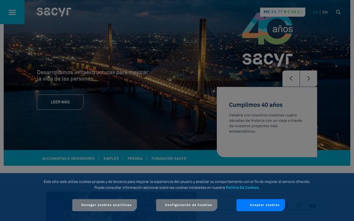 Screenshot of sacyr.com