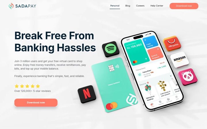 Screenshot of sadapay.pk
