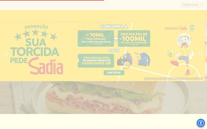 Screenshot of sadia.com.br