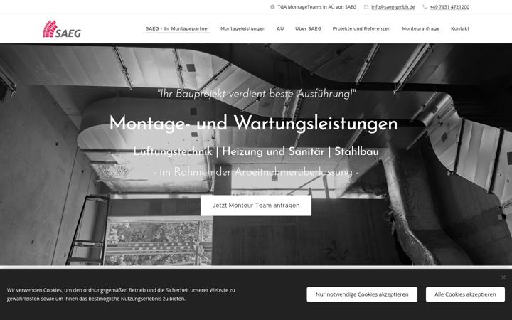 Screenshot of saeg-gmbh.de