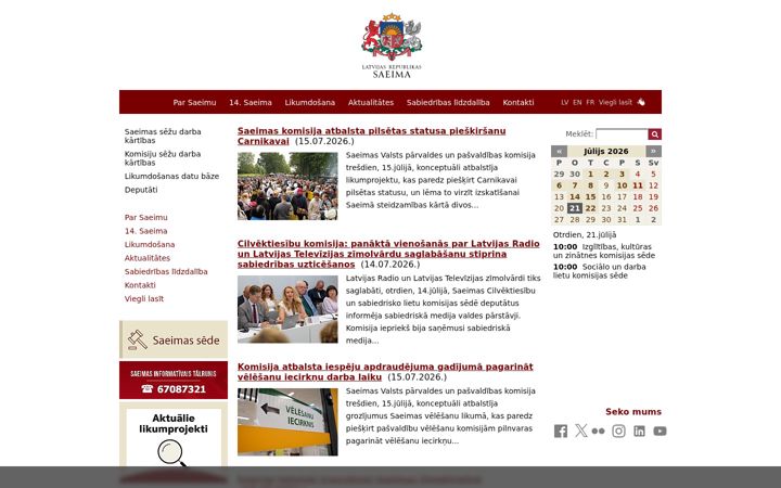 Screenshot of saeima.lv