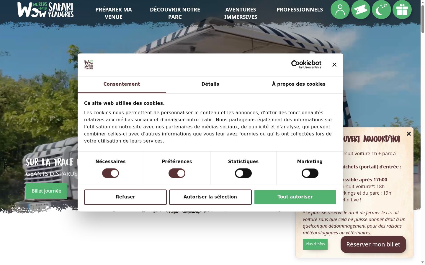 Képernyőkép a bármilyen interakció előtt megjelenő hozzájárulási bannerről