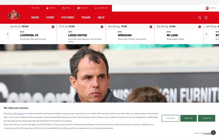 Screenshot of safc.com