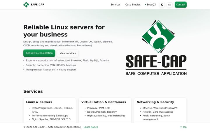 Screenshot of safe-cap.com