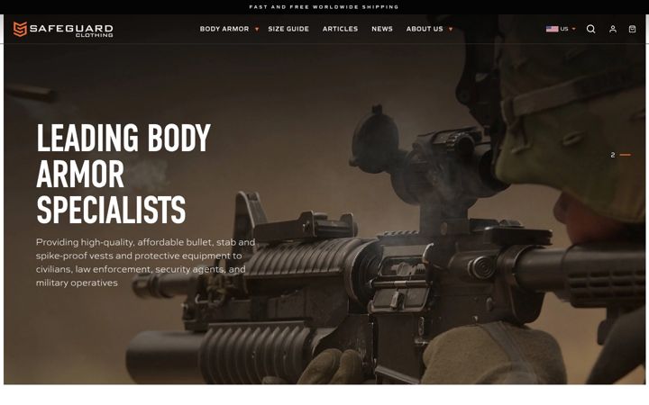 Screenshot of safeguardclothing.com