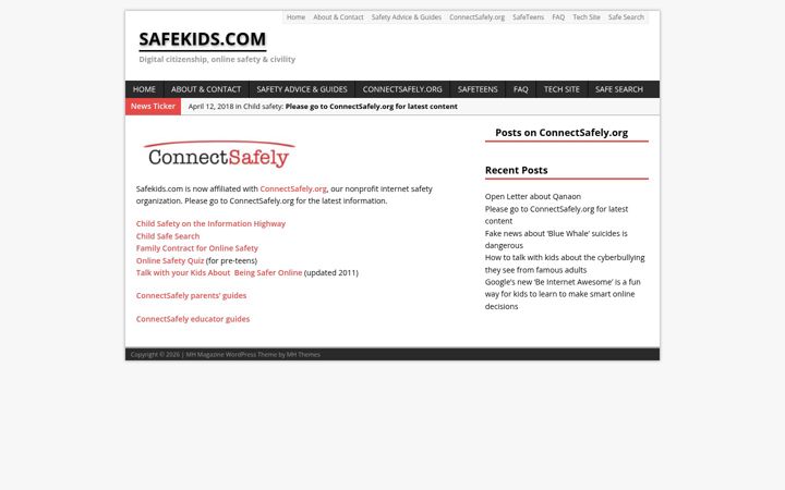 Screenshot of safekids.com