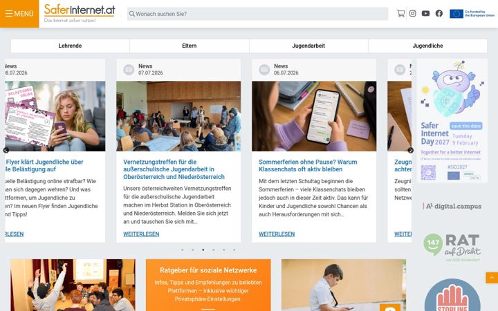 Screenshot von saferinternet.at