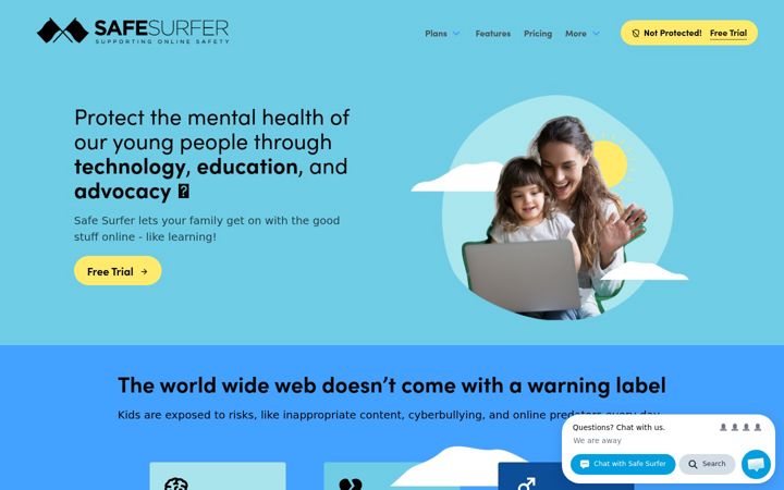 Screenshot of safesurfer.io