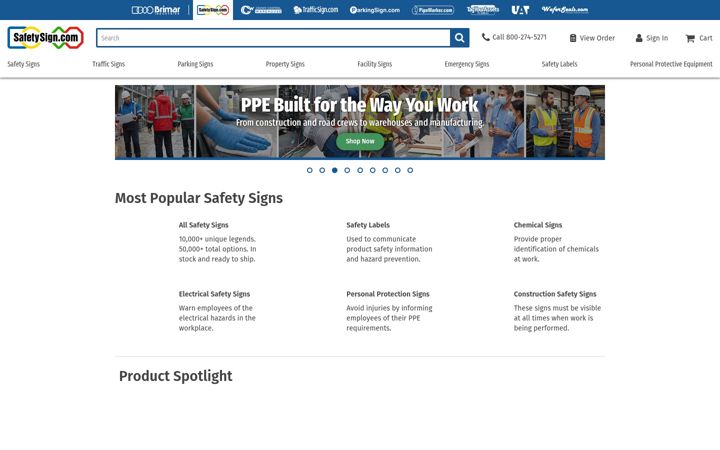 Screenshot of safetysign.com