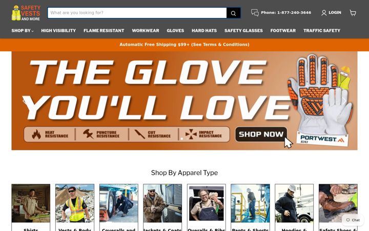 Screenshot of safetyvestsandmore.com