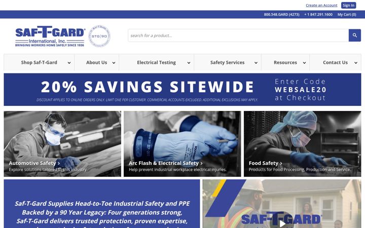Screenshot of saftgard.com
