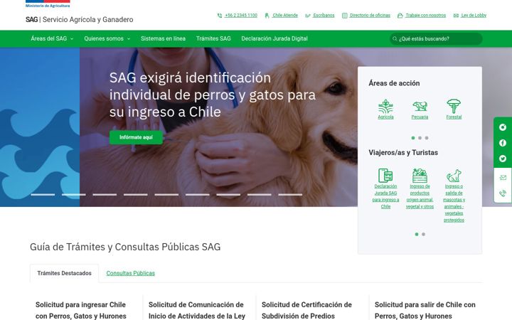 Screenshot of sag.gob.cl