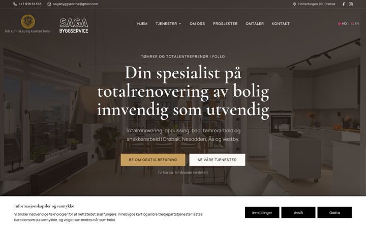 Screenshot του sagabyggservice.no