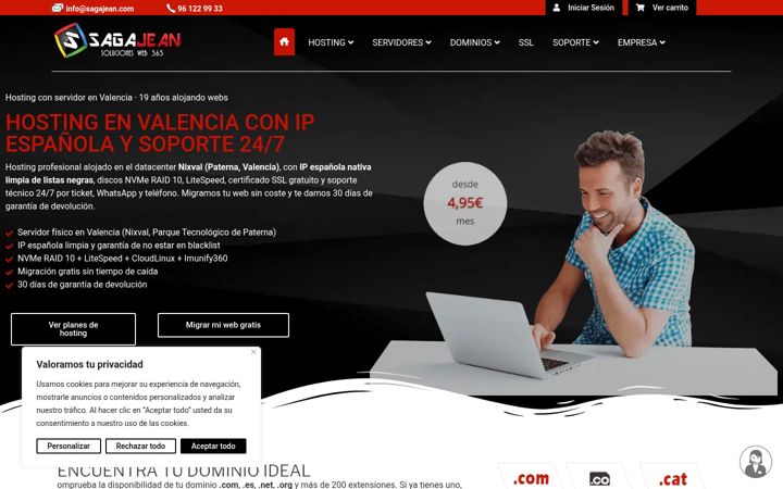 Screenshot of sagajean.com