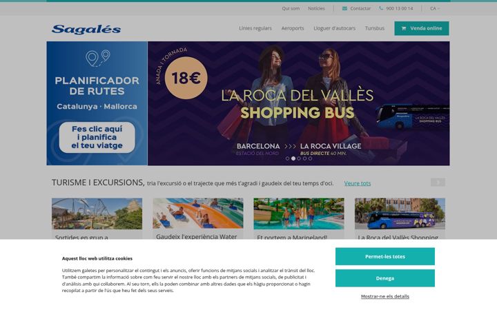 Screenshot stránky sagales.com