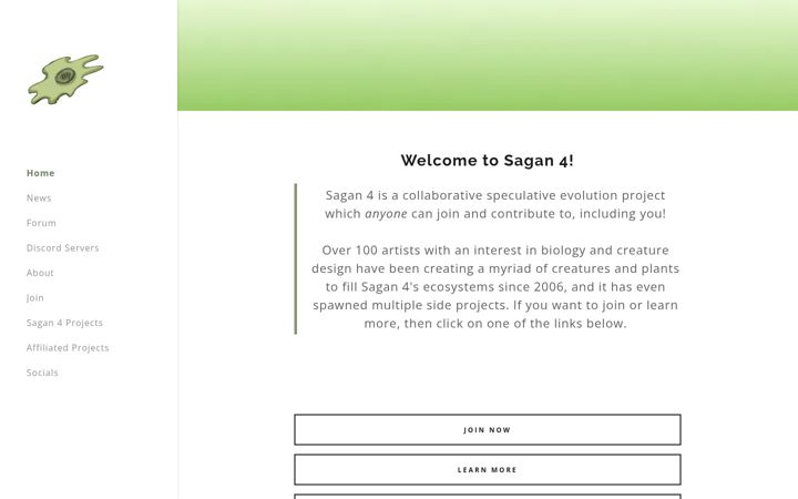 Screenshot von sagan4.org