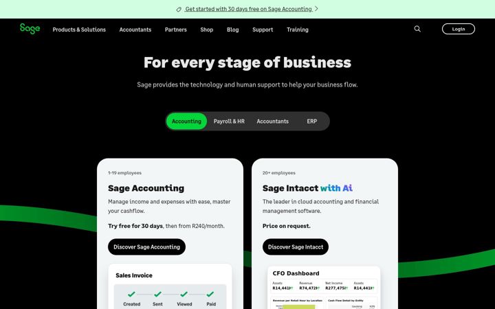 Екранна снимка на sage.co.za