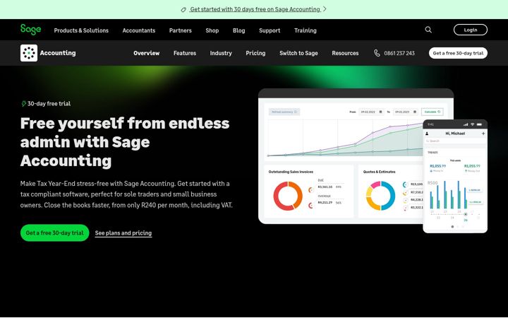 Екранна снимка на sageone.co.za