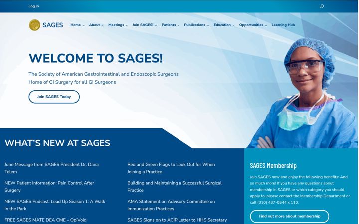 Screenshot of sages.org
