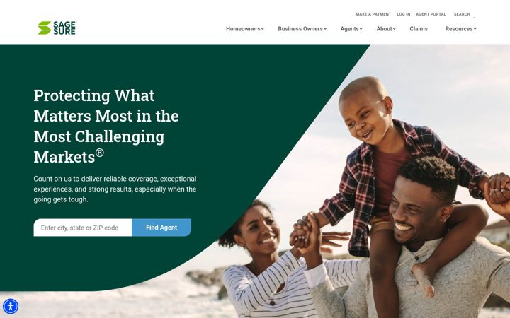 Screenshot of sagesure.com